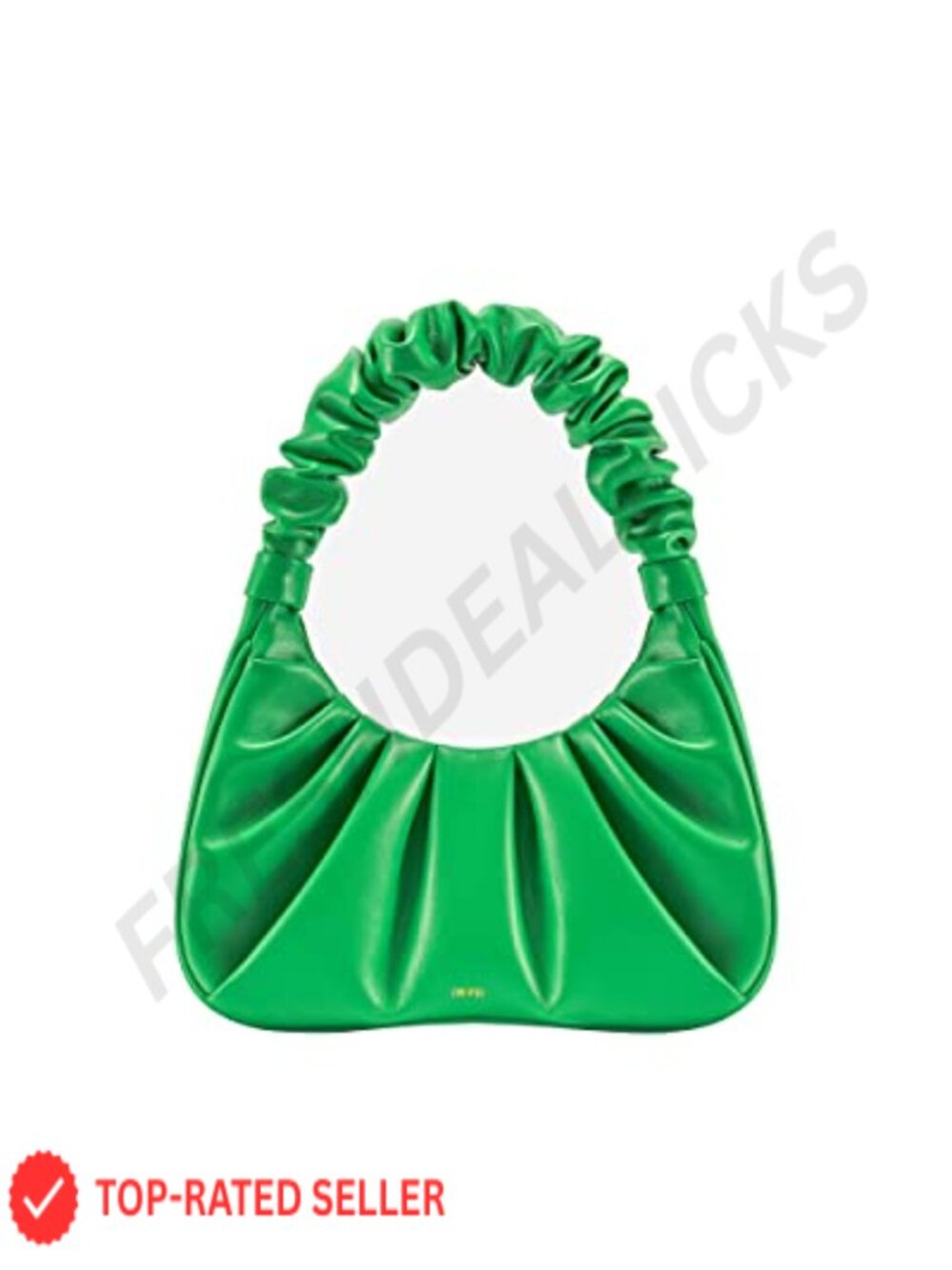 Vegan Leather Ruched Hobo Handbag with Magnet Closure